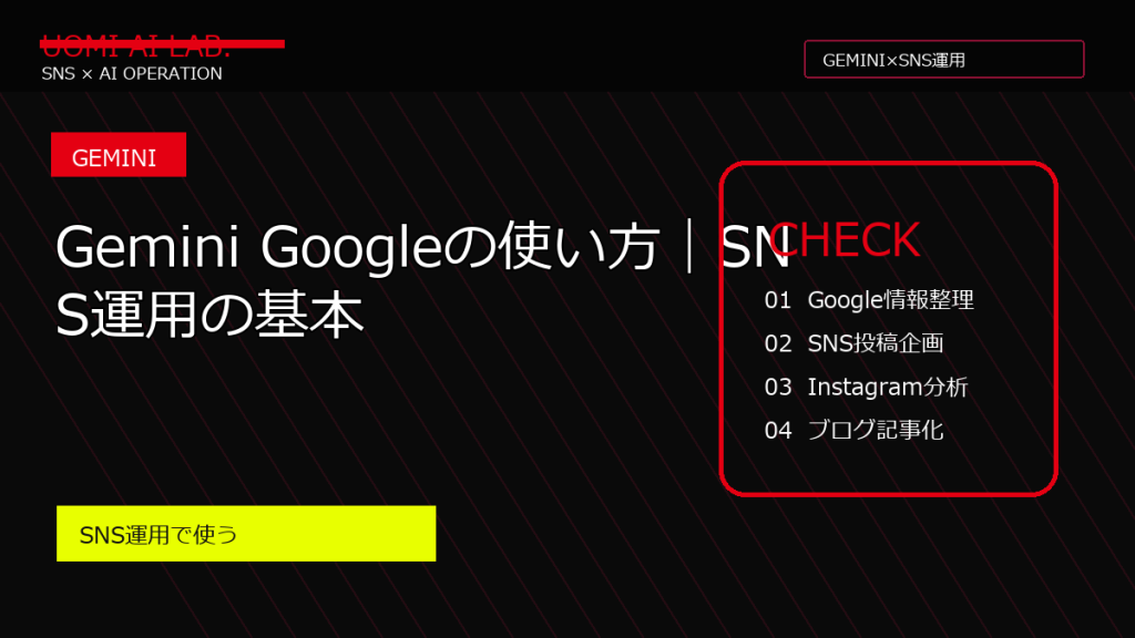 Gemini Googleの使い方|SNS運用の基本