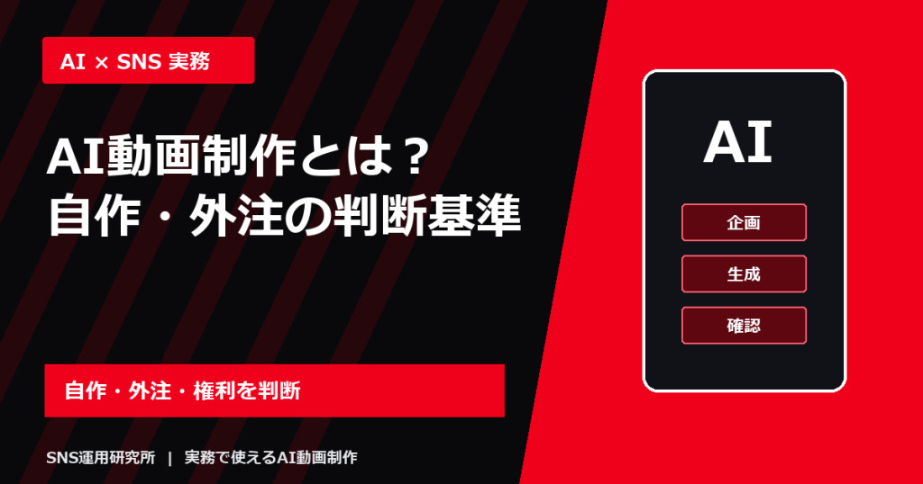 AI動画制作とは？自作・外注の判断基準と企業向け制作手順