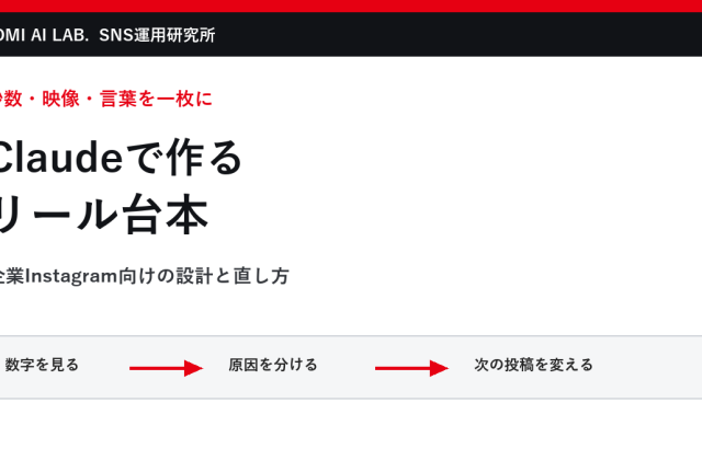 Claudeでインスタリール台本を作る方法｜プロンプトと修正手順