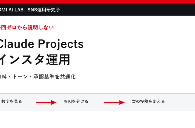 Claude Projectsでインスタ運用を効率化｜資料・トーン・承認基準の作り方